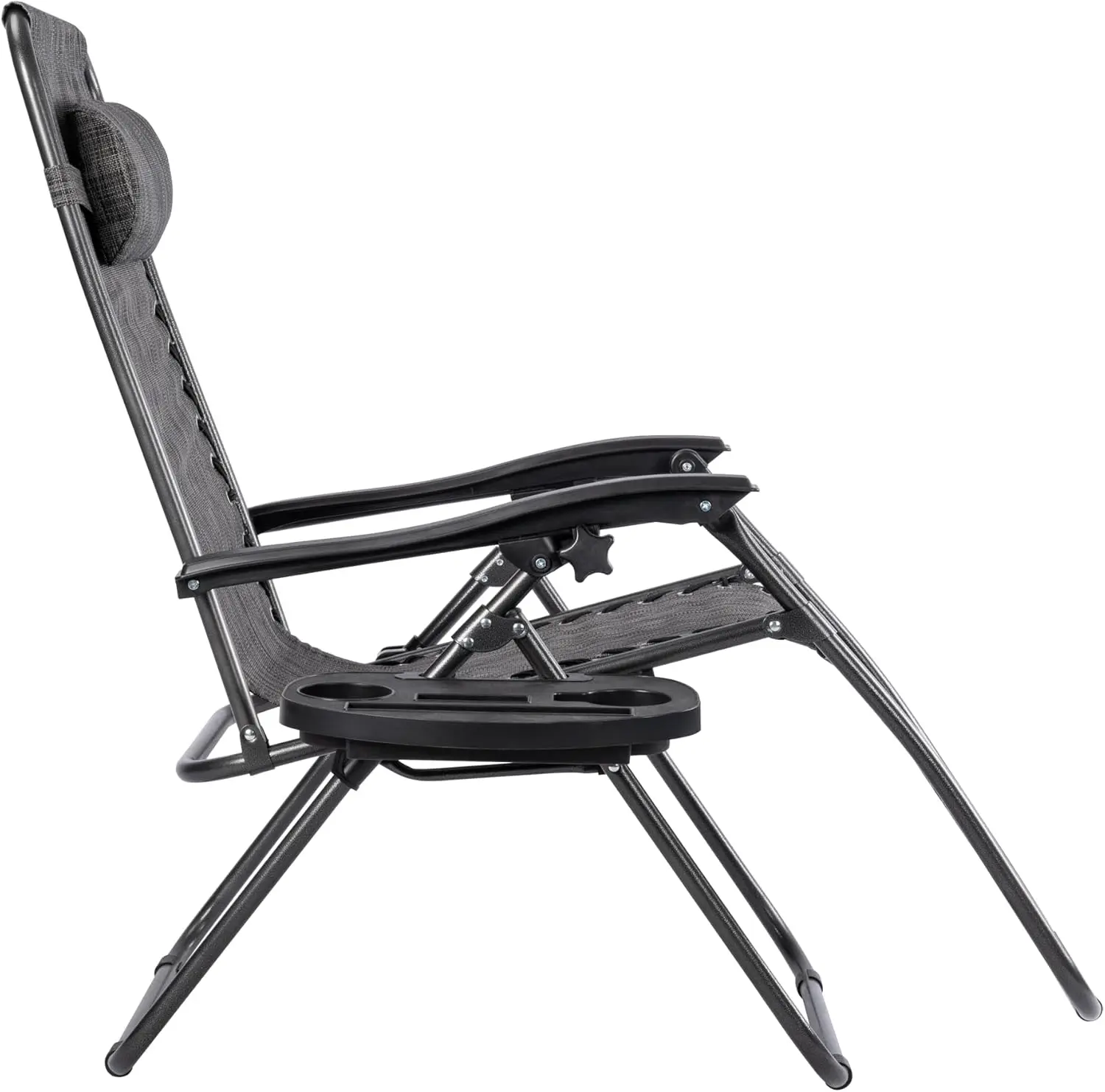 T-LoVendo Pack of 2 Folding Outdoor Sun Loungers or Chairs for Garden, Beach, Pool, Terrace. Zero Gravity 2 Units, Lightweight Steel, Cup Holder and Headrest. - Image 5