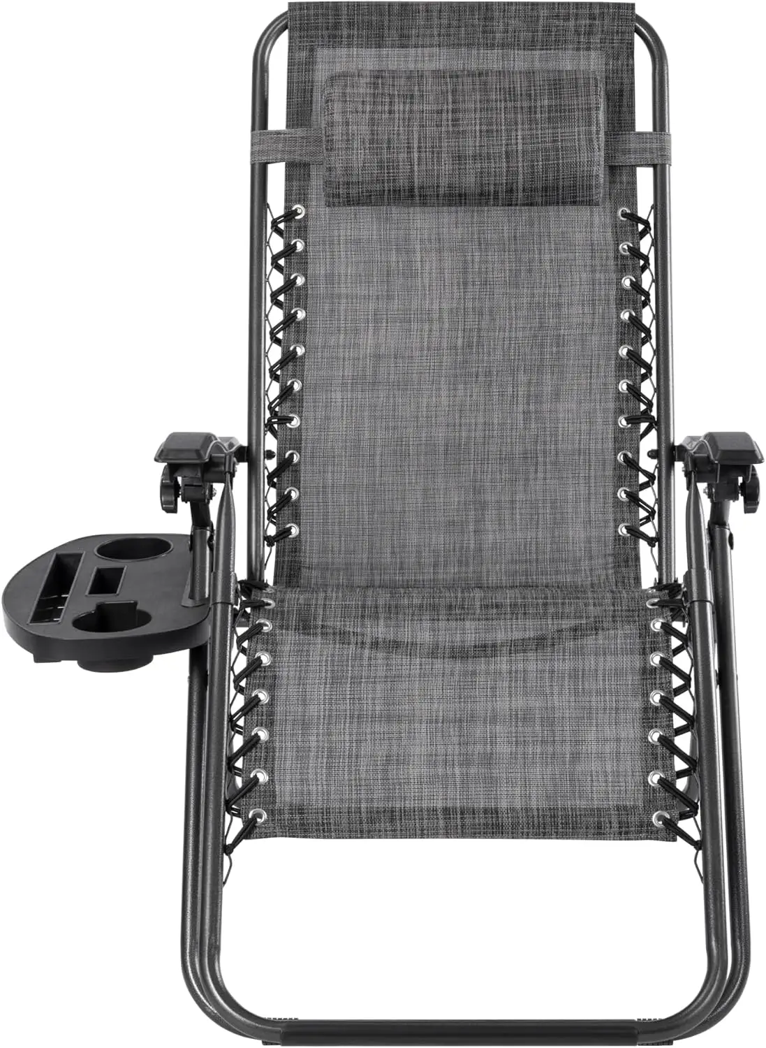 T-LoVendo Pack of 2 Folding Outdoor Sun Loungers or Chairs for Garden, Beach, Pool, Terrace. Zero Gravity 2 Units, Lightweight Steel, Cup Holder and Headrest. - Image 4