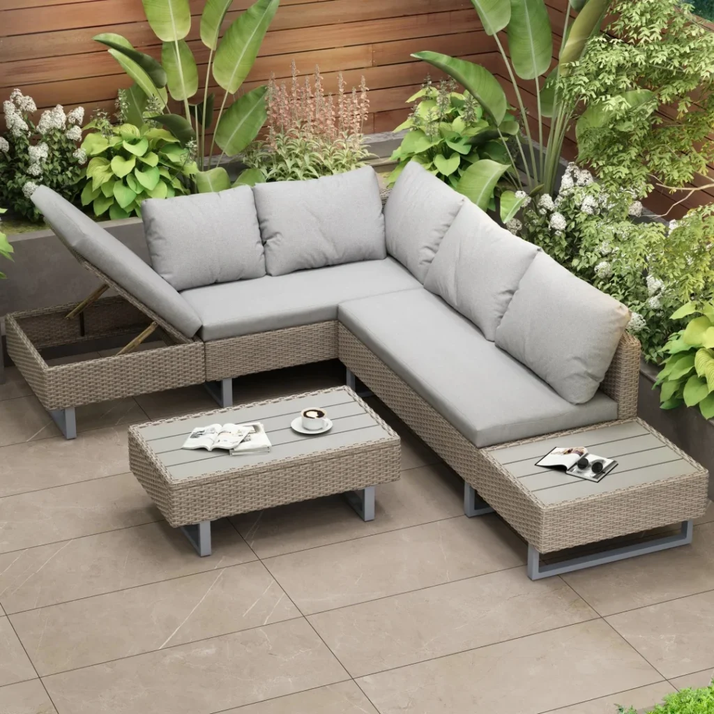 Sofa sets, garden sets, lounge sofas, outdoor sofas. For 4-5 people. Corner sofa for the living room, table and backrest.